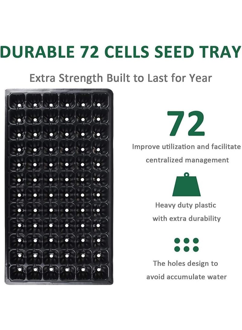 3-piece set of seed germination trays, plastic, seed kit for greenhouse, garden, nursery, and fruit and vegetable growing, black (72 holes), polypropylene plastic - Image 5